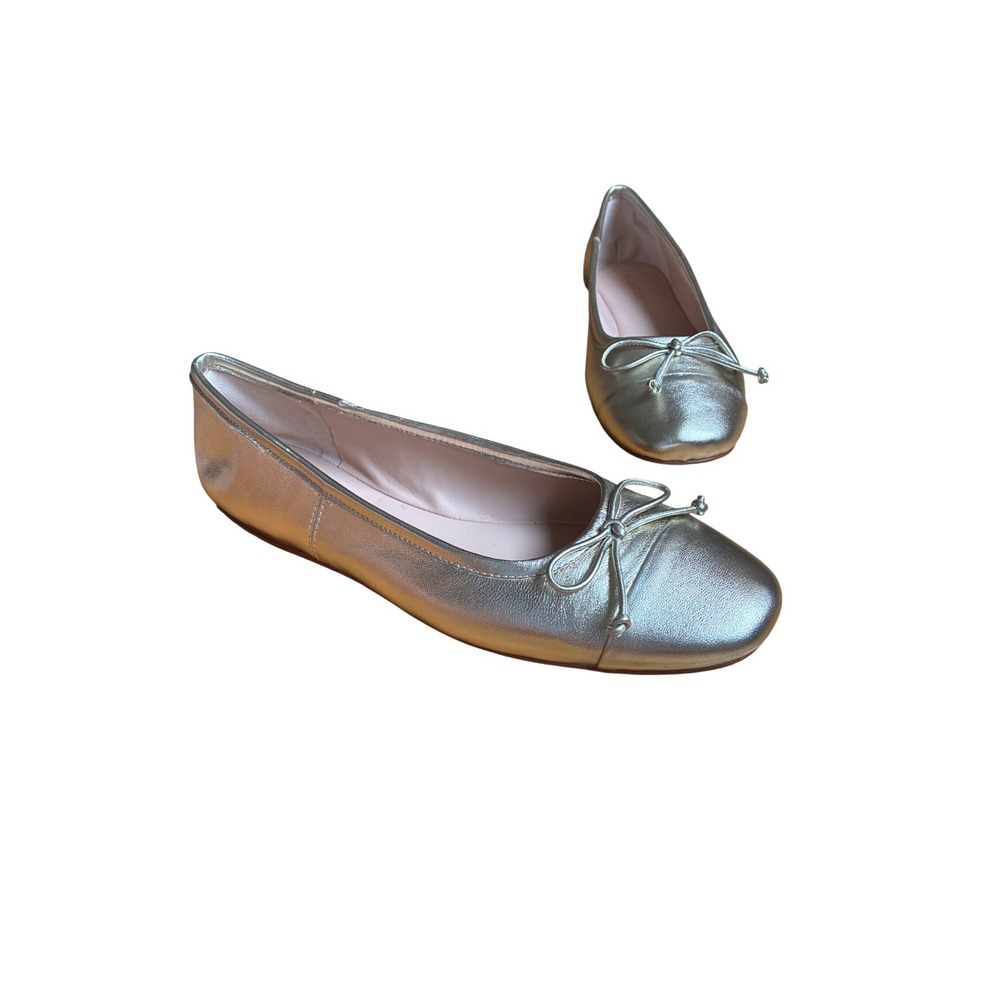 Talbots Gold Metallic Leather Ballet Flats Shoes 10 Classic 
Professional Preppy